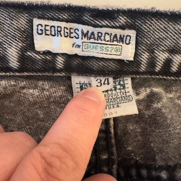 Georges Marciano for Guess? Women’s Vintage 90s Black Acid Wash Jeans Size 34 - Picture 6 of 11